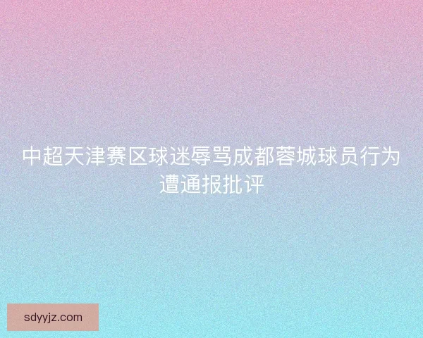 中超天津赛区球迷辱骂成都蓉城球员行为遭通报批评